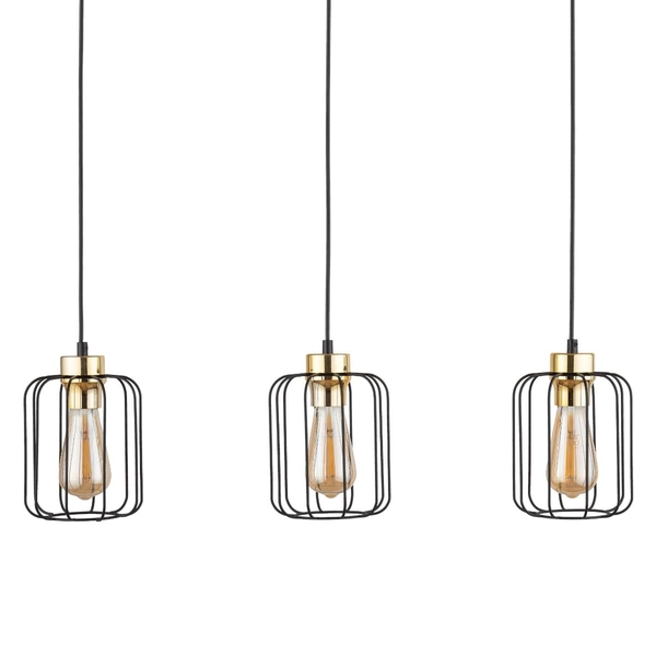 Lampa wisząca na listwie druciana Galaxy 4716 TK Lighting loft czarna złota