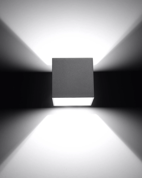 Kinkiet LAMPA ścienna SL.0058 metalowa OPRAWA przyścienna kostka cube szara