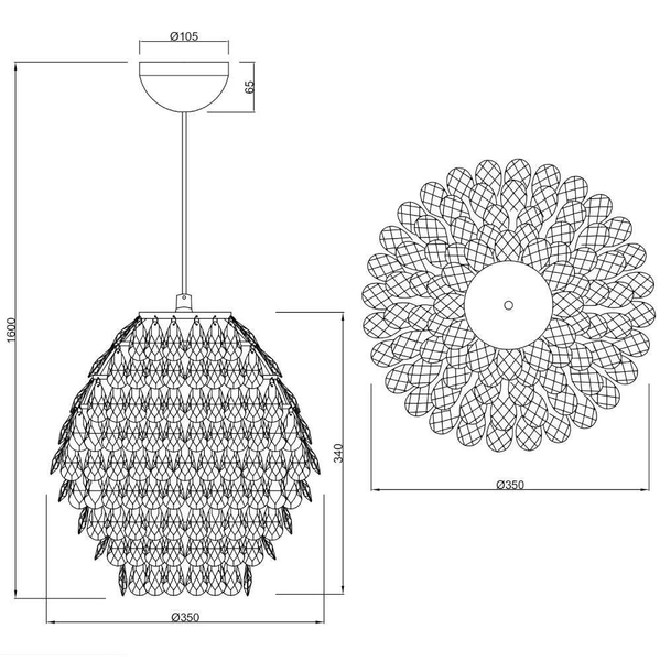 Kryształowa lampa wisząca PETTY R30451906 RL Light glamour crystals ananas chrom