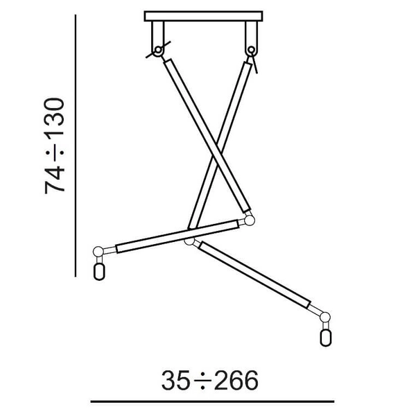 Regulowana lampa wisząca Zyta AZ4191+2xAZ2600 do salonu czarna