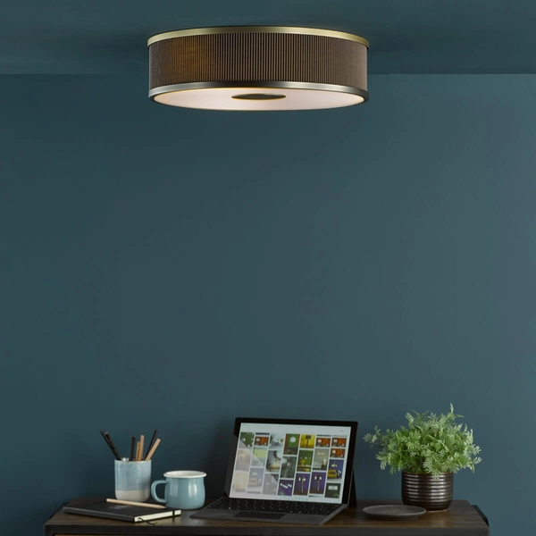 Lampa przysufitowa okrągła Alvaro ALV5239 materiałowa brązowy