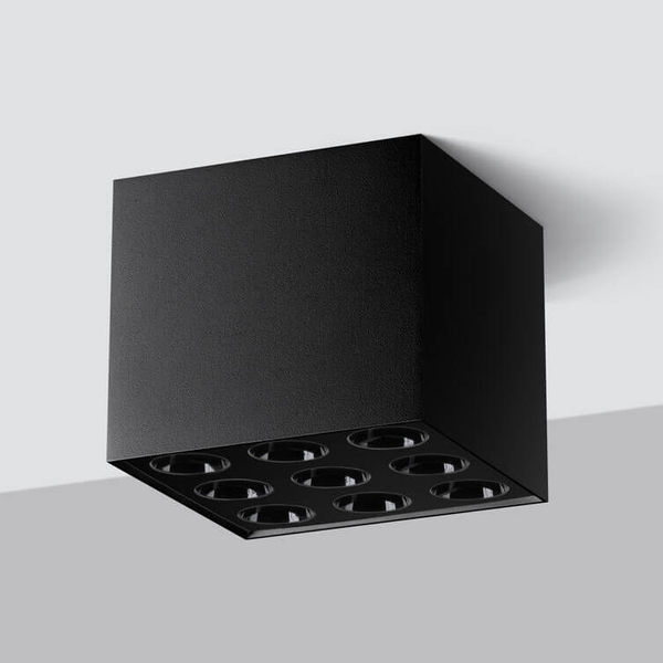 Prostokątny plafon Ozzy SL.1211 Sollux LED 16W 4000K podłużny czarny
