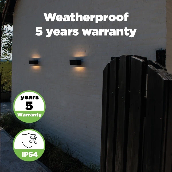 Elewacyjna LAMPA ścienna GEMINI 5189112012 Lutec prostokątna OPRAWA kinkiet LED 20W 3000K metalowy IP54 czarny