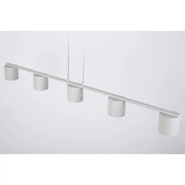 Podłużna lampa wisząca Mila 5 41357 tubki metalowe szare beżowe