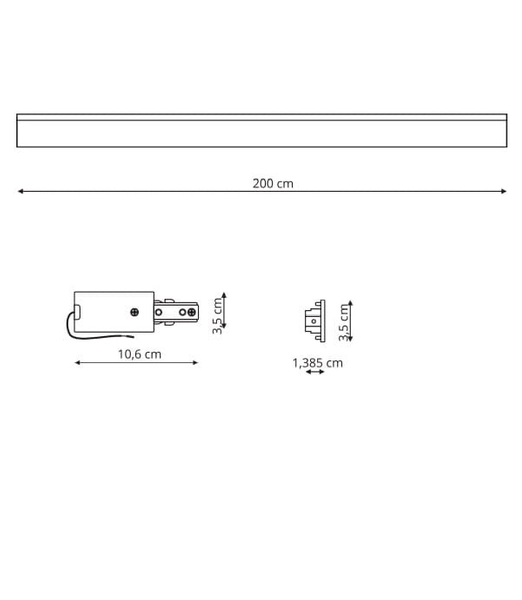 Szynoprzewód sufitowy 2m LP-571/2M-S-WH Light Prestige 1-fazowa natynkowa listwa 230V biała