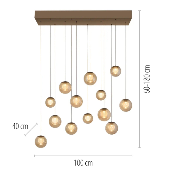 Wisząca lampa PURE POPUP brązowa 2590-97 13xLED 3W 2200-5000K sterowana góra-dół