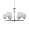 Salonowy żyrandol okrągły Artu Glass ART-ZW-6 (N) G biały nikiel