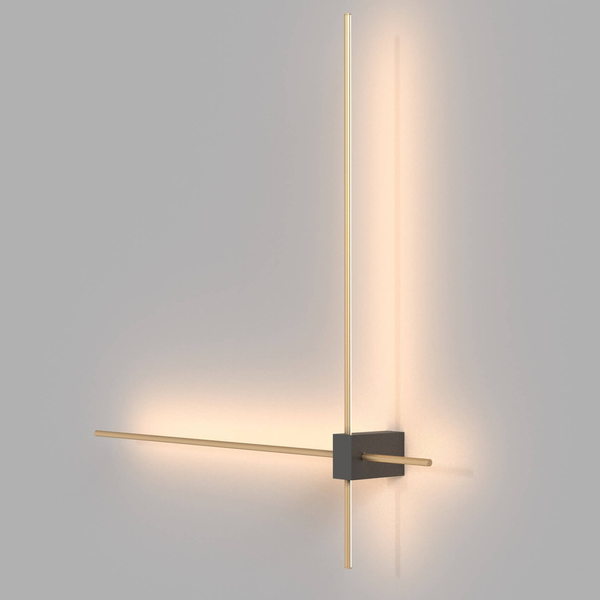 Kinkiet ledowy ścienny Pars C070WL-L12GB3K LED 12W 3000K stick złoty