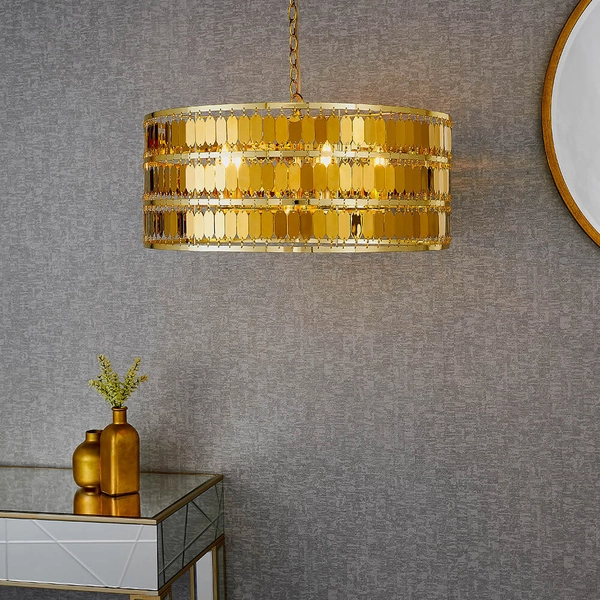 Okrągła lampa wisząca Eldora 90299 nad stół złota