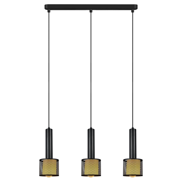 Wisząca lampa potrójna Amo LP-0702/3L BK do salonu metalowa czarna