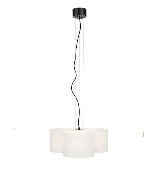 Szklana lampa wisząca Outro nowoczesna nad łóżko biała