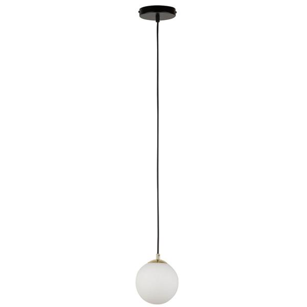 Minimalistyczna wisząca lampa Piano 33658 Sigma kula ball biała mosiądz
