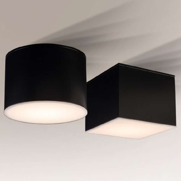 Natynkowa LAMPA sufitowa SUWA 8052 Shilo metalowa OPRAWA do łazienki IP44 czarna