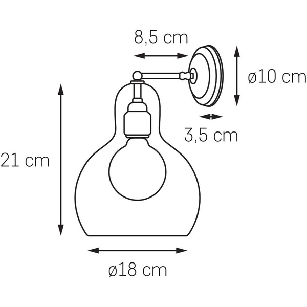 Kinkiet LAMPA ścienna LONGIS I 20461109 Kaspa szklana OPRAWA chrom przezroczysta