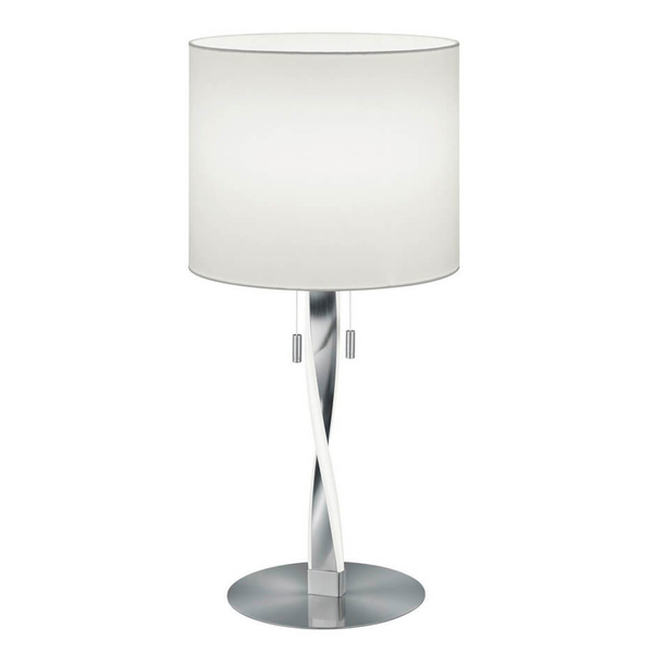 Nocna lampa do salonu Nandor 575310307 z abażurem nikiel biała