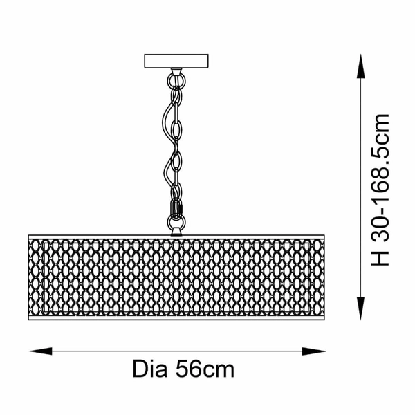 Ażurowa lampa wisząca Cordero 101569 Endon do jadalni złota biała