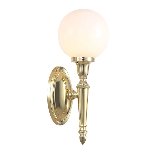 Stylowa lampa ścienna BATH-DRYDEN4-PB kula IP44 mosiądz
