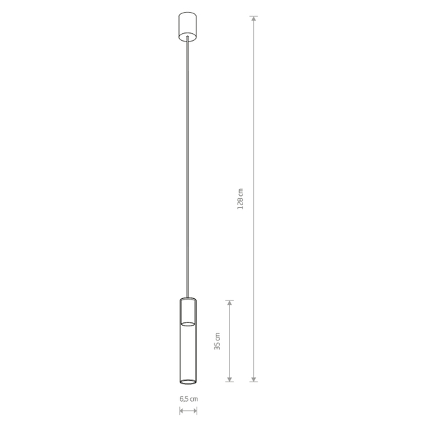 Szklana lampa wisząca Cylinder 7867 loft tuba do kuchni mosiądz