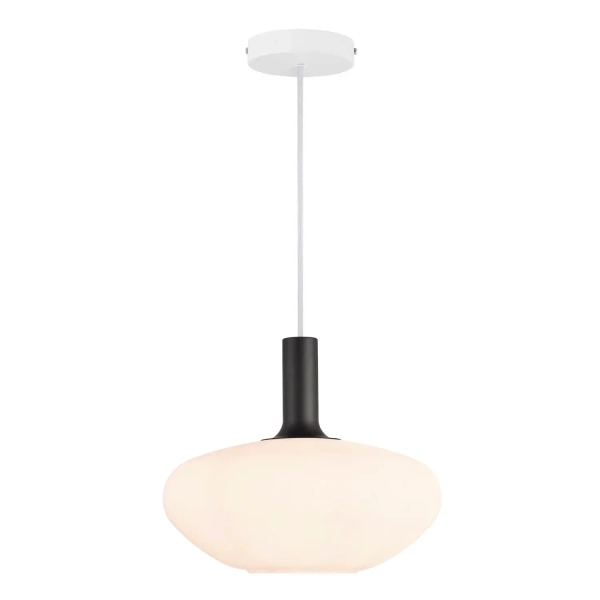 Szklana lampa wisząca do jadalni Alton 48973001 biały złoty