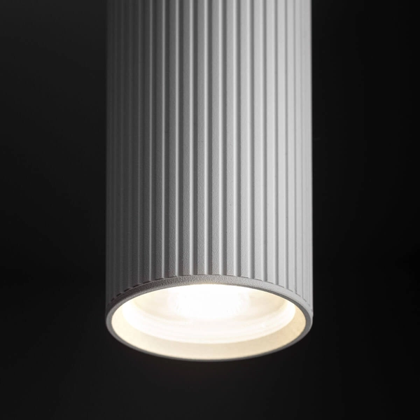Nasufitowa lampa salonowa Tune 10023 tubka loftowa prążkowana biała