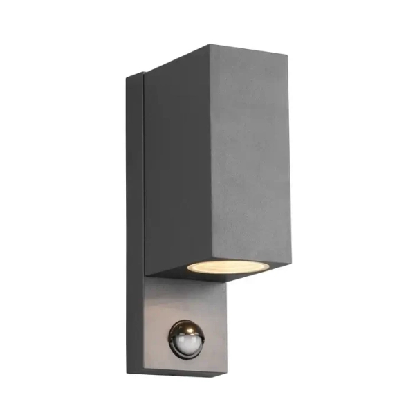 Antracytowa lampa ROYA 214269242 z czujnikiem ruchu IP44 ścienna