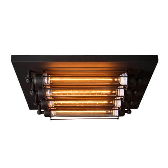 Plafoniera Retro ABIGALI-KRN4E27 Abigali kwadratowa do kuchni czarna