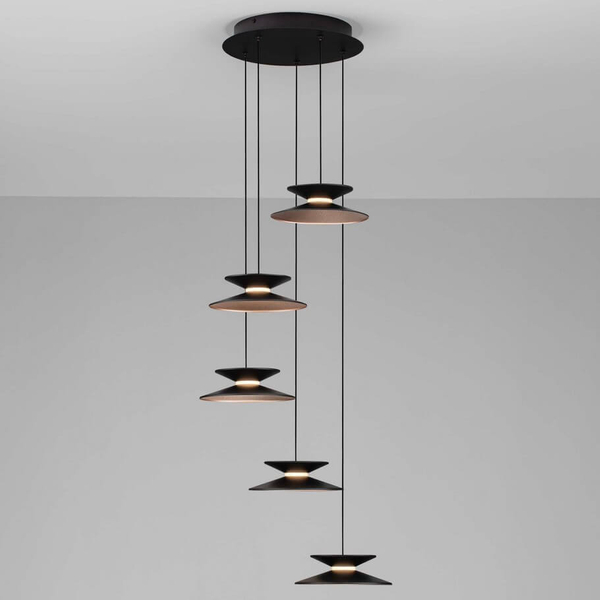 Zwisająca lampa do kuchni GUANAY LE44743 LED 24W 3000K kaskada czarna złota