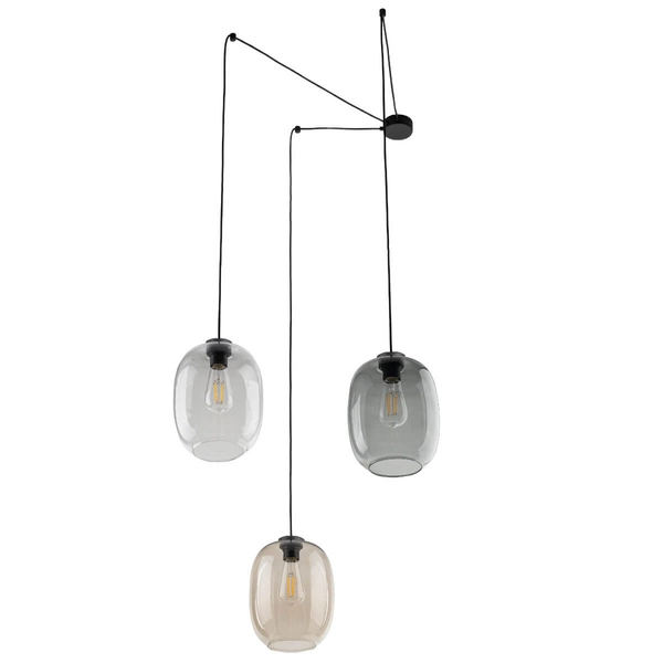 Zwisająca lampa do salonu Elio 5972 owalna bubbles multikolor