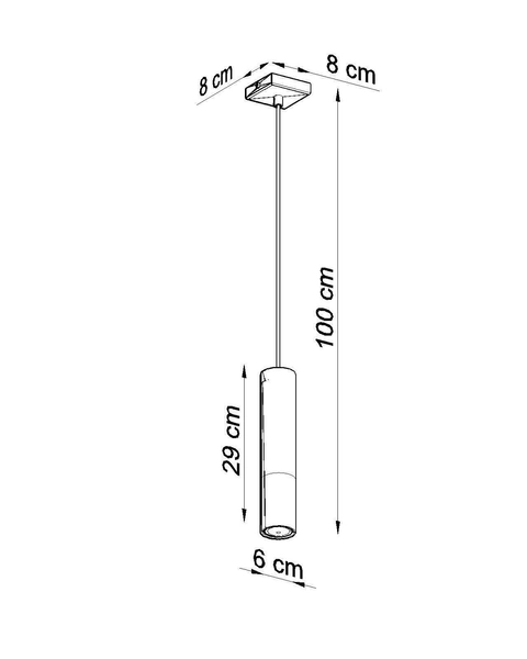 Loftowa LAMPA wisząca SL.0946 modernistyczna OPRAWA metalowy ZWIS tuba czarna miedź