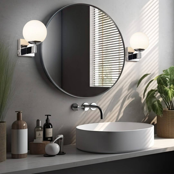 Ścienna lampa KULA 284270106 Trio IP44 bańka do łazienki srebrna biała