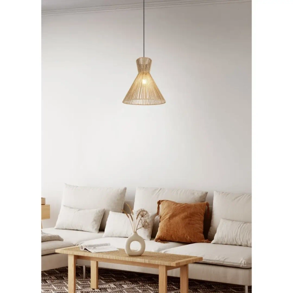 Wisząca lampa ekologiczna ROSALIE R36191036 czarny brązowy