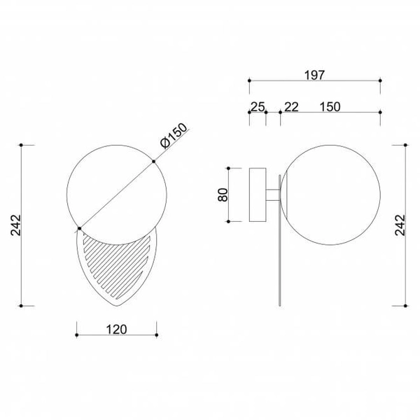 Okragła lampa ścienna Fyllo FYB11000 do sypialni kula biała