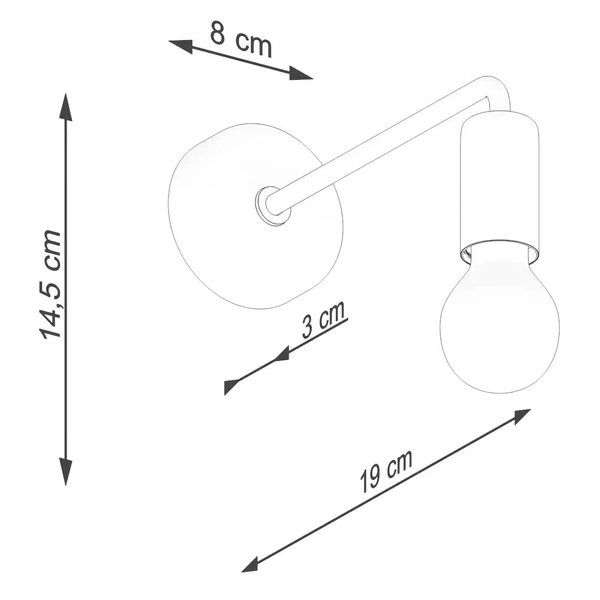 Pojedynczy kinkiet ścienny Norah SL.1449 Sollux metalowy czarny