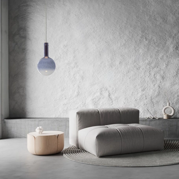 Wisząca lampa do salonu JAVIER LE44478 LED 6W 3000K bombka niebieska biała