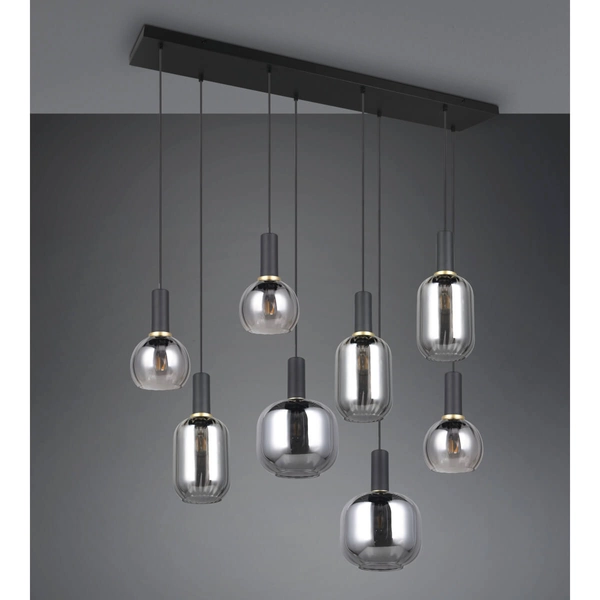 Przydymiona lampa wisząca DIVA 319800832 Trio bubbles czarny przydymiony