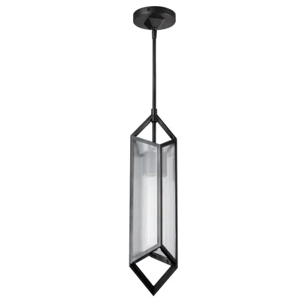 Szklana wisząca lampa Cairo QN-CAIRO-1P-UBZ-CR nad stół czarny