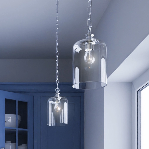 Industrialna LAMPA wisząca PRAGUE P01971CH Cosmolight szklany zwis loftowy przezroczysty