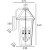 Kinkiet ścienny elewacyjny Zurich W03616BK Cosmolight metal szkło IP23 czarny