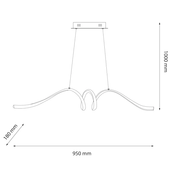 Nowoczesna lampa wisząca LOOP ML1577 LED 28W 4000K czarny