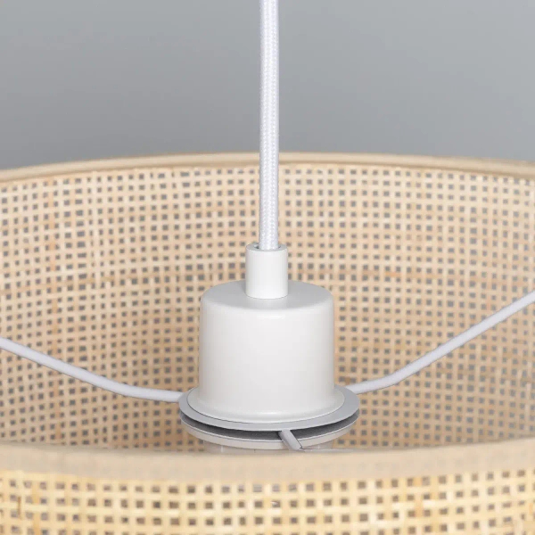 Wisząca lampa tuba Boho ABR-LW18-BH-E27 Abruzzo ratan beżowy