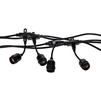 Dekoracyjna świetlna do ogrodu łańcuch na żarówki 15szt czarny