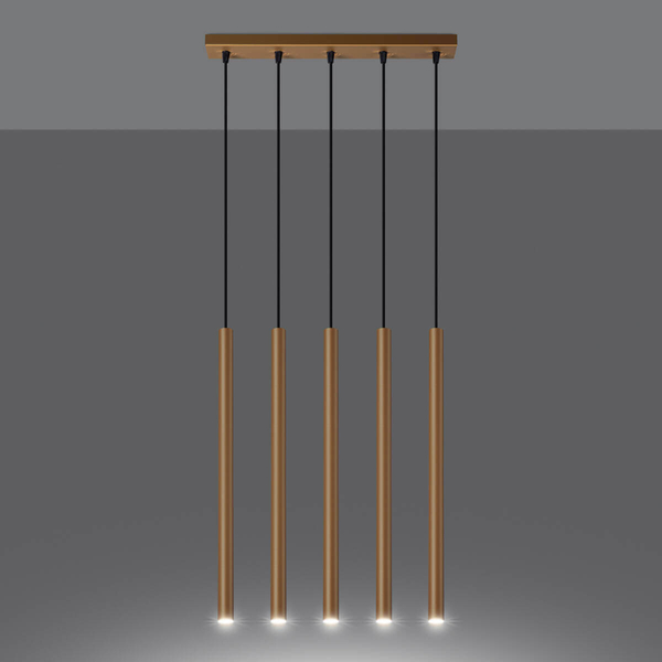 Lampa zwisowa Pastelo SL.1173 nad wyspę kuchenną złota czarna