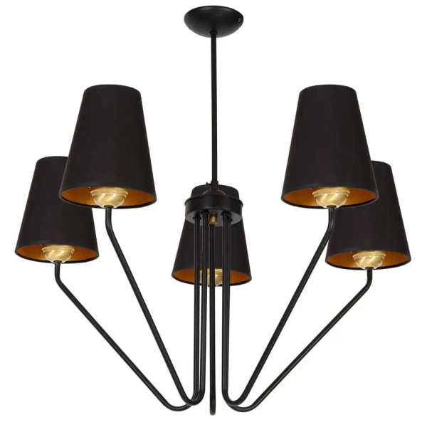 Abażurowa lampa wisząca VICTORIA BLACK MLP4913 tkaninowa czarna