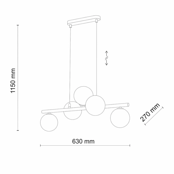 Salonowa lampa wisząca ESTERA 4549 TK Lighting kule bursztynowe złote