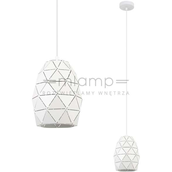 LAMPA wisząca HARLEY MDM-3480/1 W Italux metalowa OPRAWA geometryczny zwis biały