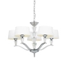 Lampa wisząca z abażurkami Fiennes FIENNES-5NI na łańcuchu chrom biały