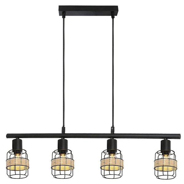 Industrialna LAMPA wisząca INDIANA 5284 Rabalux druciany zwis 4-punktowy do przedpokoju czarny
