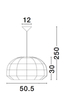 Wisząca lampa salonowa Oviedo nad stolik pleciona biała
