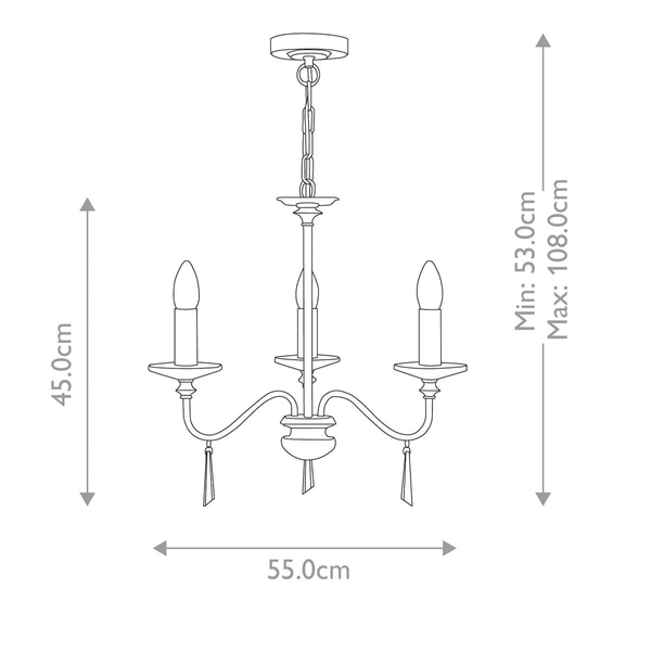 Żyrandol kryształowy Finsbury Park FP3-POL-NICKEL Elstead potrójny nikiel