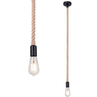 LAMPA wisząca ULLEU 69029H Globo skandynawska OPRAWA zwis lina rope brązowa czarna